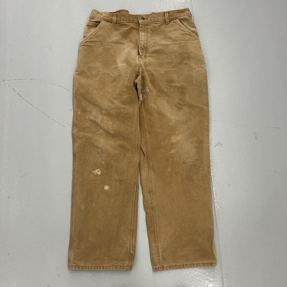 Vintage Y2k Carhartt Tan Workwear Painted Jeans 36x32 - Picture 1 of 4